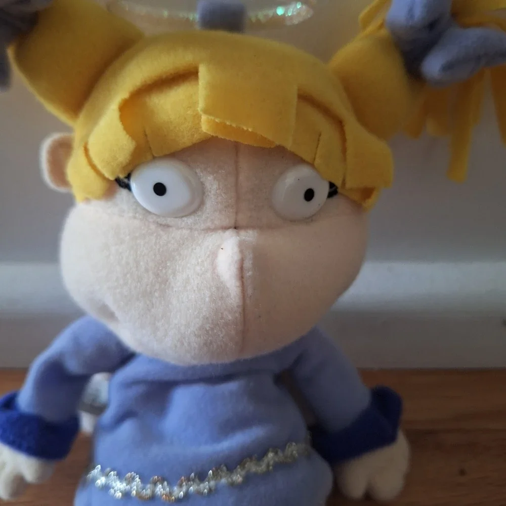 Mattel Rugrats Vintage 1997 Angelica Pickles Angel Plush Toy Purple Dress 90s